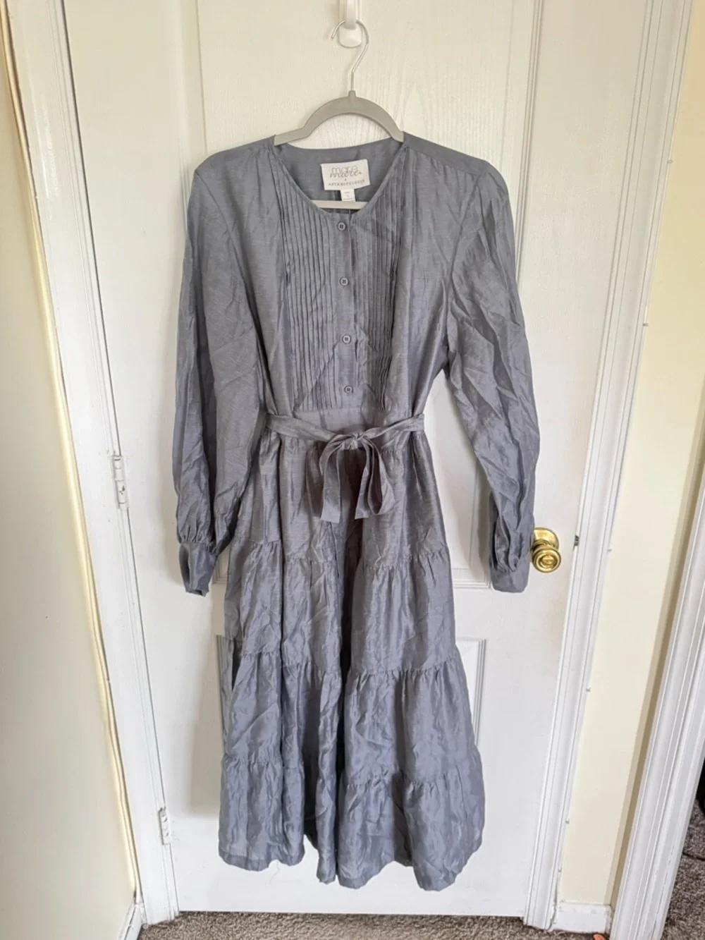 Anthropologie x Mare Mare NEW Agosta Tiered Midi Dress in Slate